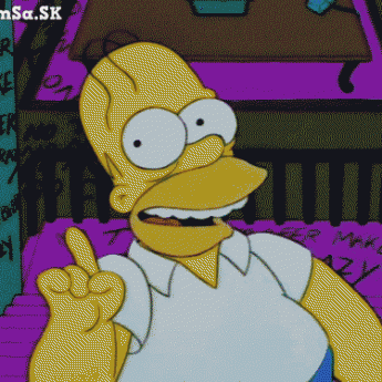 GIF: Homer v zrkadle