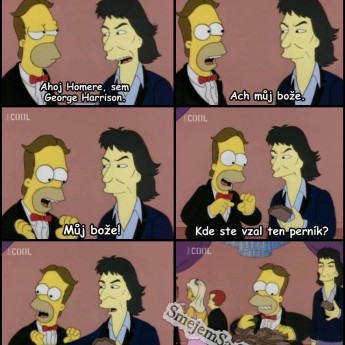 Homer sa rozpráva s Georgom Harrisonom