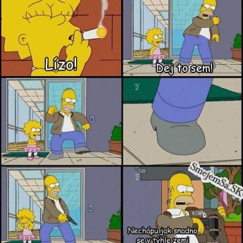 Homer načapal Lízu fajčiť