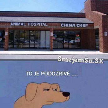 Nemocnica pre zvieratá vedľa čínskej reštaurácie