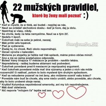 22 mužských pravidiel